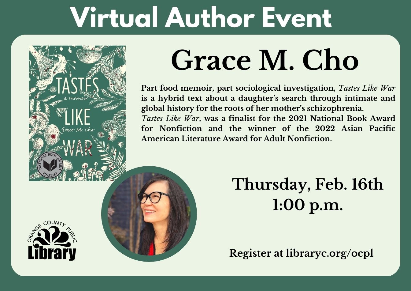 Virtual Author Event: Grace M. Cho