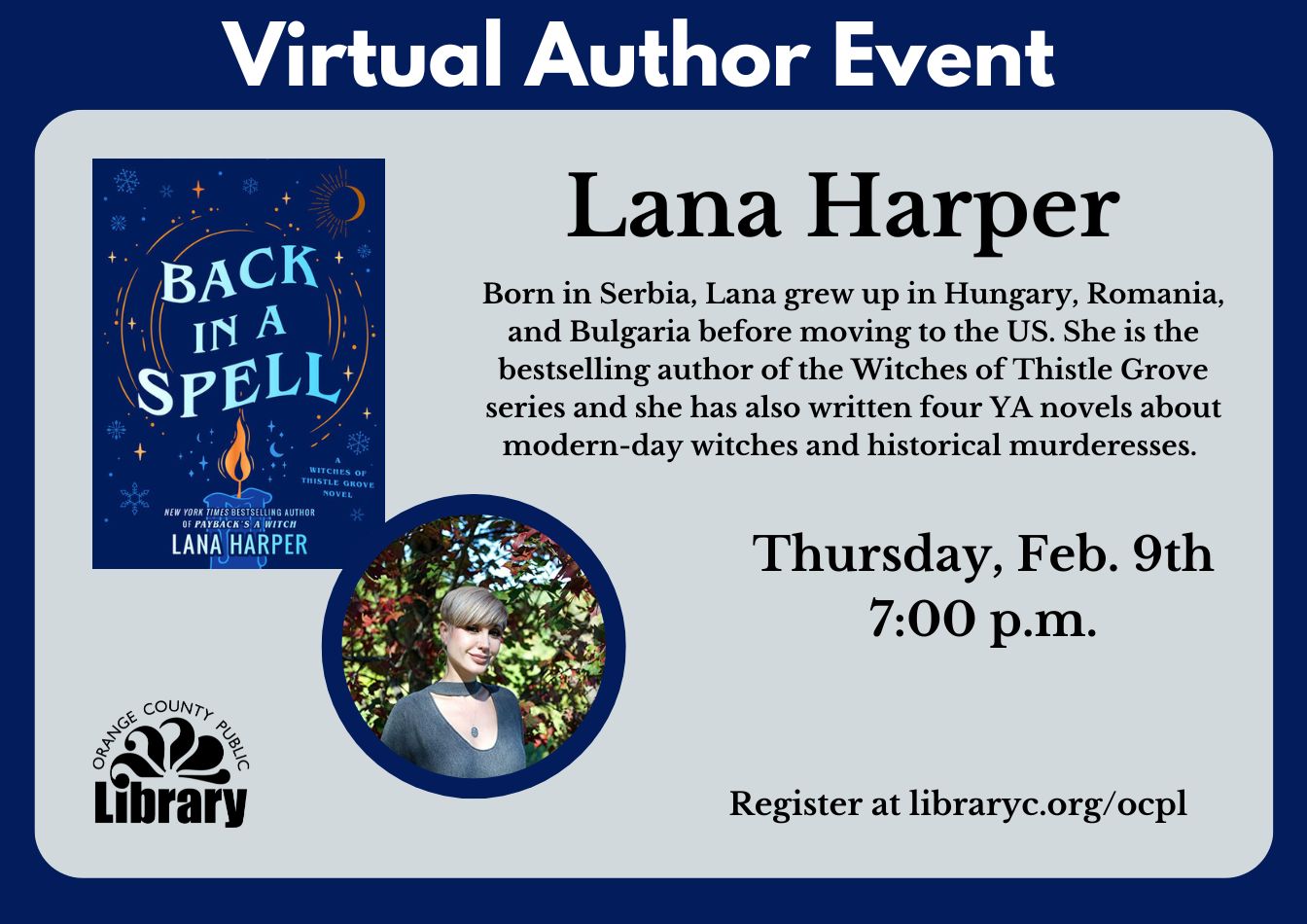 Virtual Author Event: Lana Harper