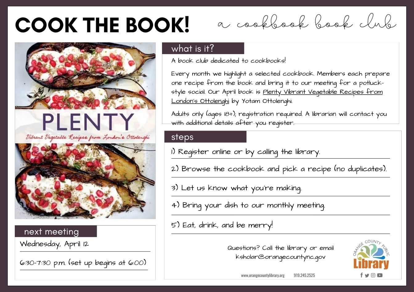 Cook the Book! April 12, 2023