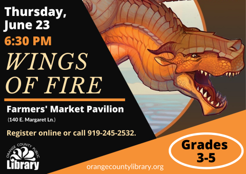 Wings of Fire image of dragon with program information 