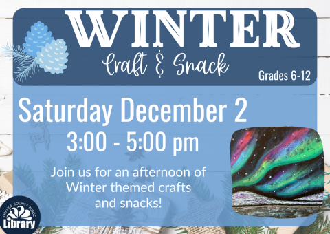 winter craft and snack flyer