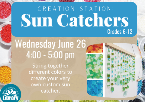 Teen program: Sun catchers information