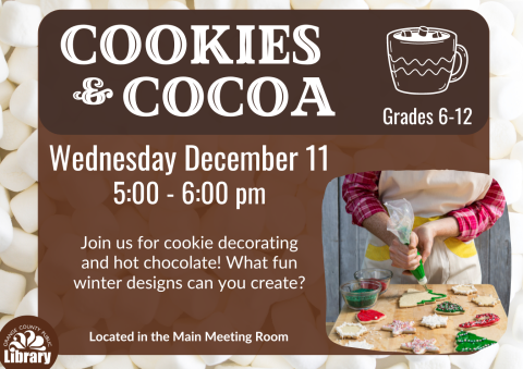 Cookies and Cocoa flyer