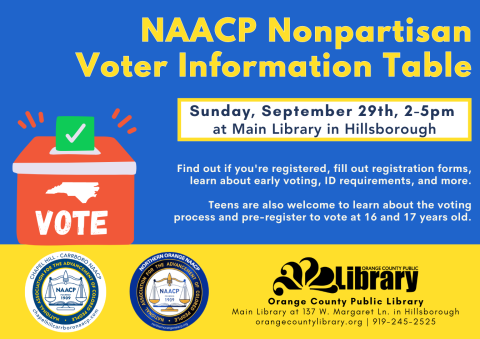 NAACP Nonpartisan Voter Information Table