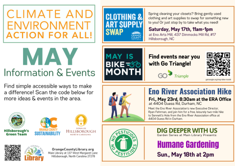 Advertisement: Climate & Environment Action For All! Events May 2025 (More information is listed below in Event Details.)