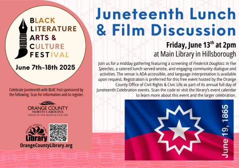 Event Advertisement: Juneteenth Lunch and Film (More information is listed below in Event Details.)