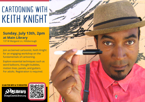 Event Advertisement: Cartooning with Keith Knight (More information is listed below in Event Details.)