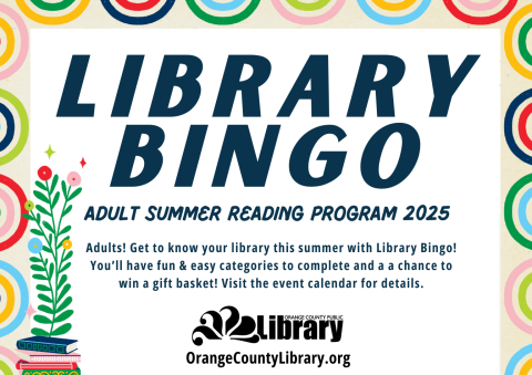 Advertisement: Summer Reading Library Bingo for Adults 2025 (More information is listed below in Event Details.)