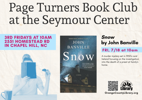 Advertisement: Page Turners Book Club (More information is listed below in Event Details.)