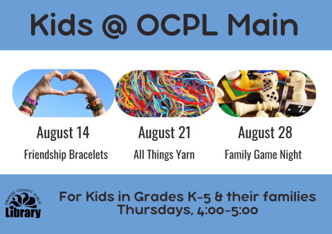 August Programs for grades K-5