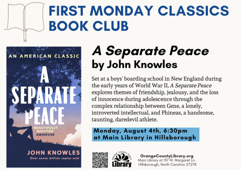 Advertisement: First Monday Classics Book Club (More information is listed below in Event Details.)