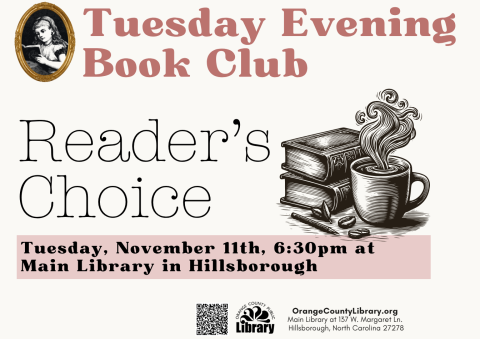 Advertisement: Tuesday Evening Book Club (More information is listed below in Event Details.)