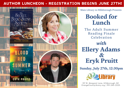Event Advertisement: Booked for Lunch: Adult Summer Reading Finale Celebration(More information is listed below in Event Details.)