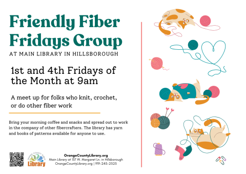 Advertisement: Friendly Fiber Fridays Meet-Up (More information is listed below in Event Details.)
