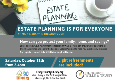 Event Advertisement: Estate Planning (More information is listed below in Event Details.)
