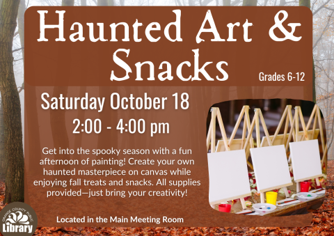 Haunted art and snacks information