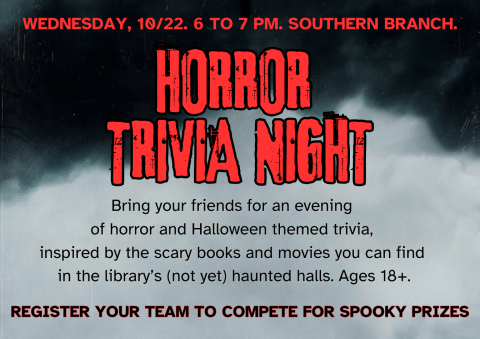 A gray cloud on a black background with text in red and black scary looking font.