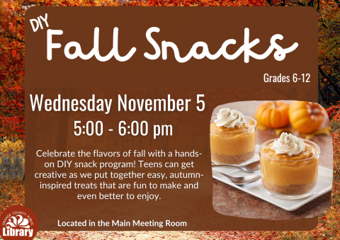 DIY fall snacks program for teens information