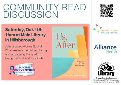 Event Advertisement: Community Read Discussion of Us, After (More information is listed below in Event Details.)