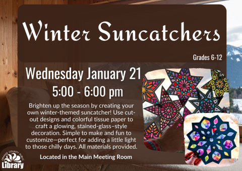 Winter suncatcher program for January 21st
