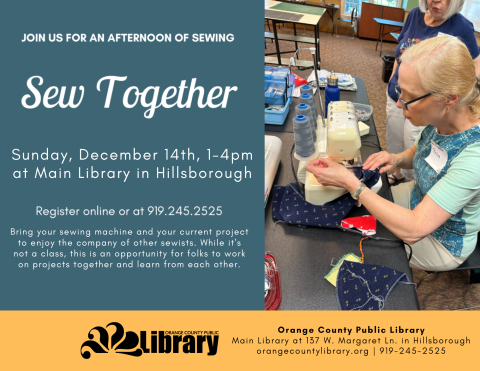 Event Advertisement: Sew Together (More information is listed below in Event Details.)