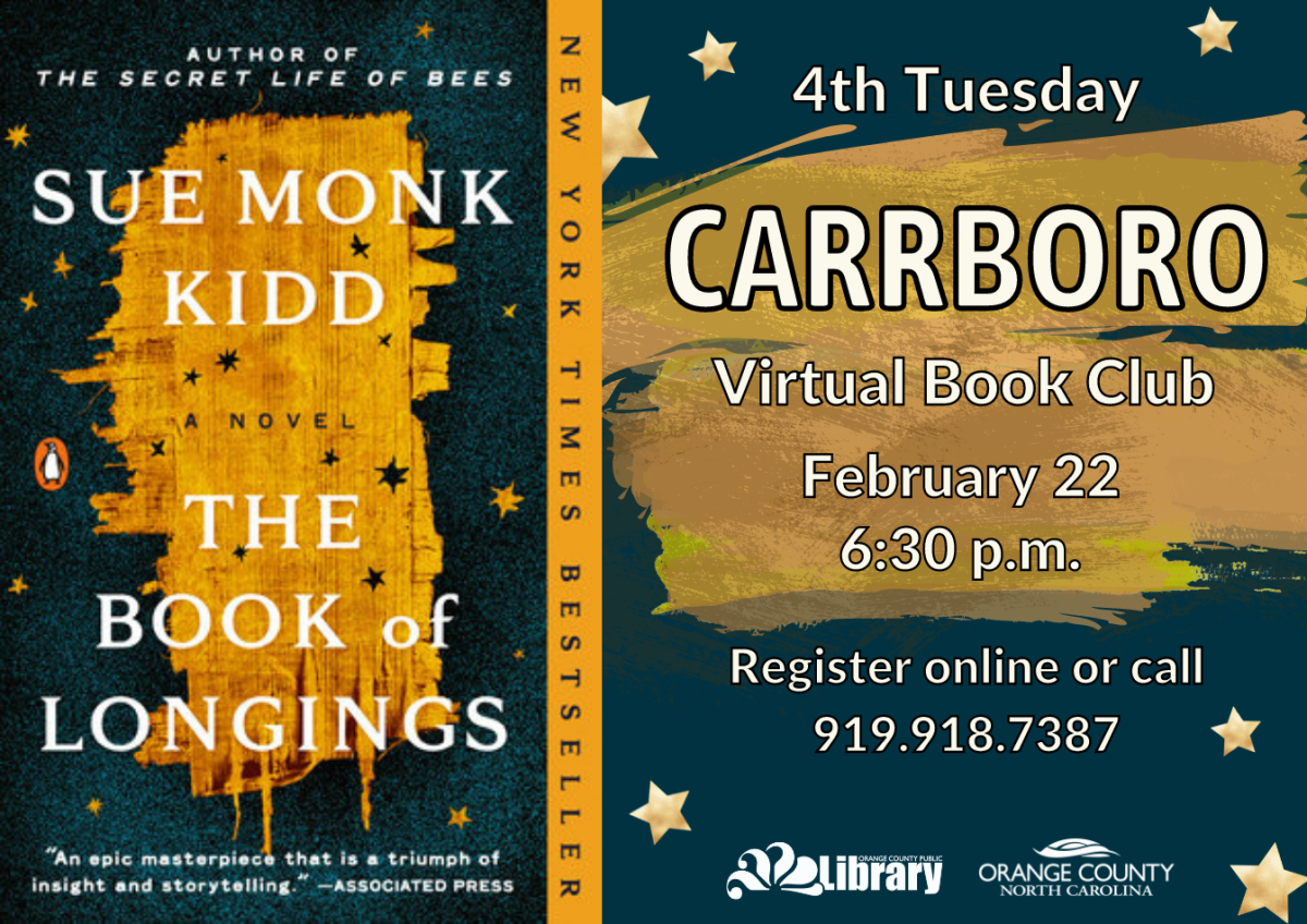 Book Club -- jacket of Sue Monk Kidd's book, The Book of Longings