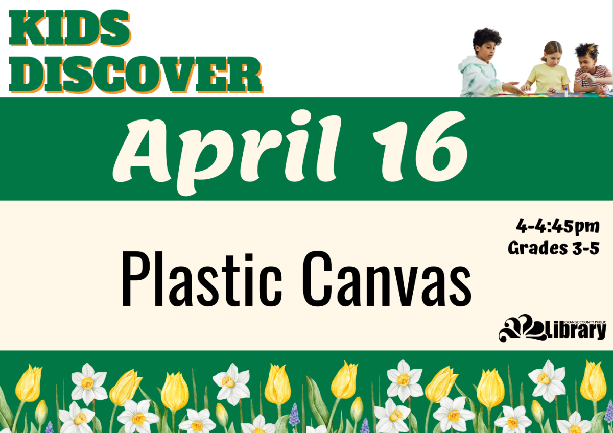 Kids Discover April 16 plastic canvas with flowers