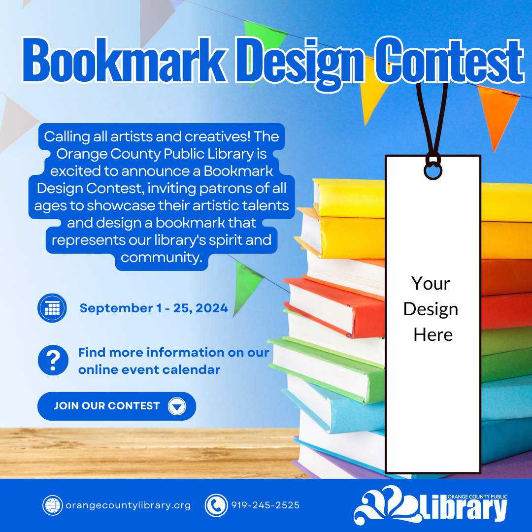 Bookmark design contest flyer