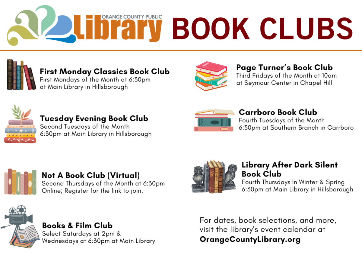 Advertisement: Book Clubs (More information is listed below in Event Details.)