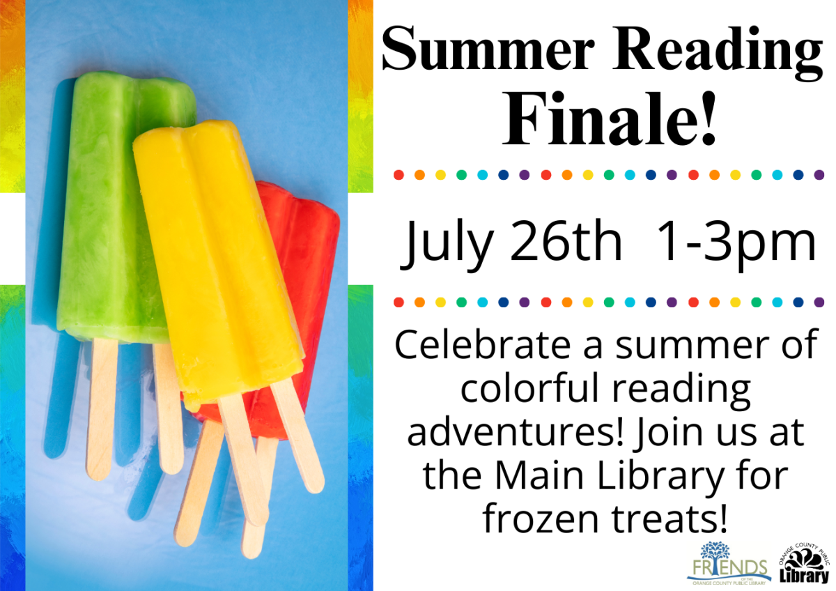 Summer reading wrap up information. July 26 1-3 pm