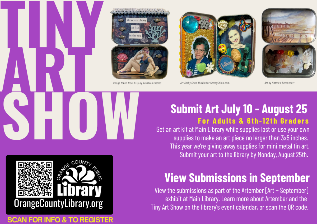 Event Advertisement: Tiny Art Show Submissions (More information is listed below in Event Details.)