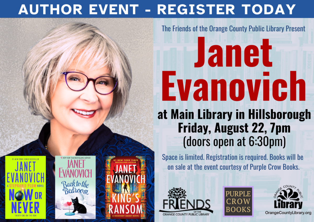 Event Advertisement: Janet Evanovich (More information is listed below in Event Details.)