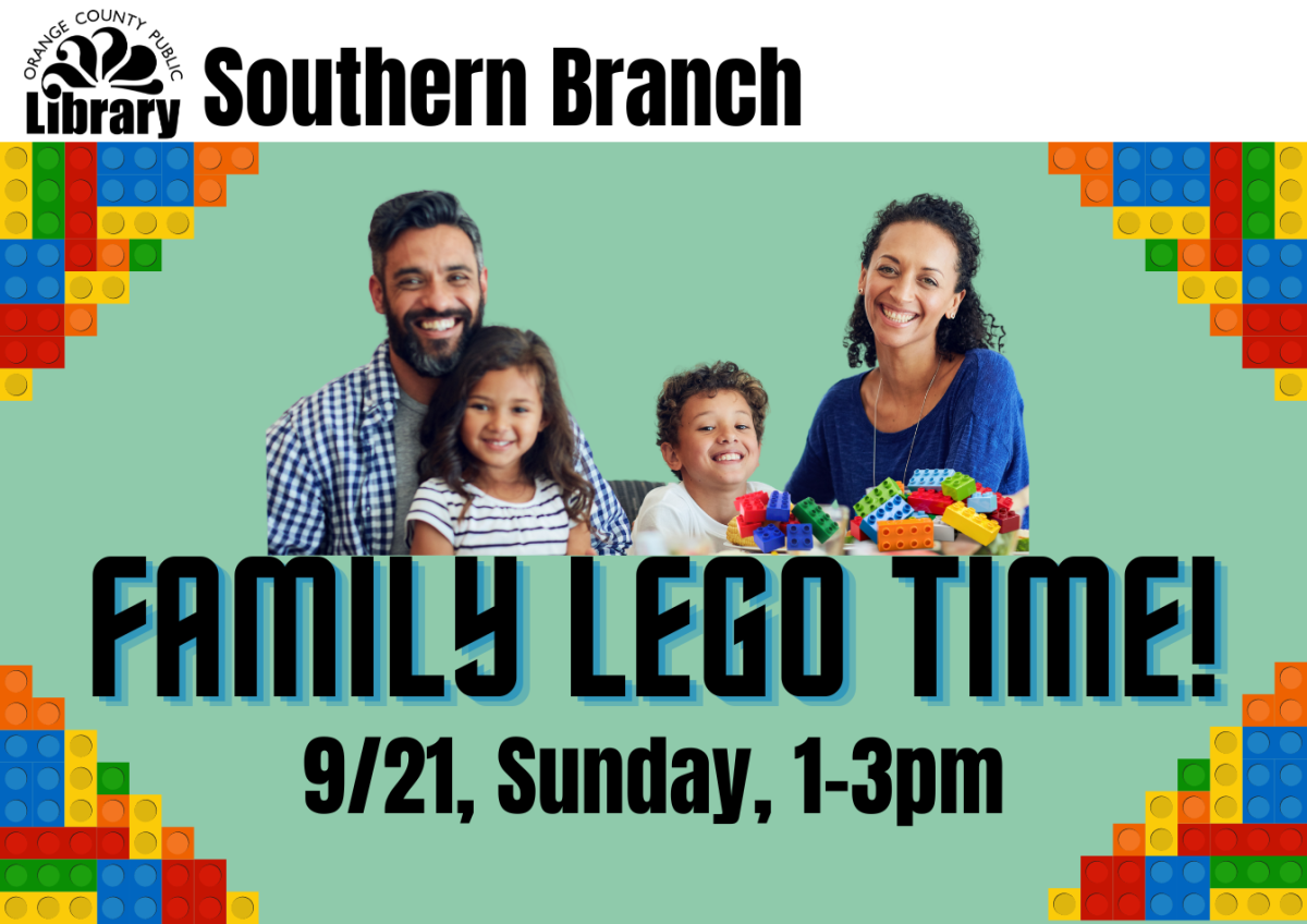 family of four smiling with legos
