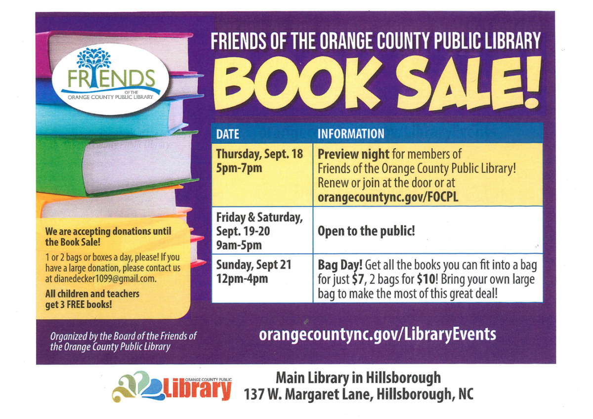 Event Advertisement: Fall 2025 Book Sale (More information is listed below in Event Details.)